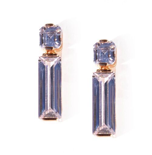 Rectangular Crystal Stud Earrings