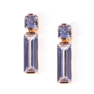 Rectangular Crystal Stud Earrings
