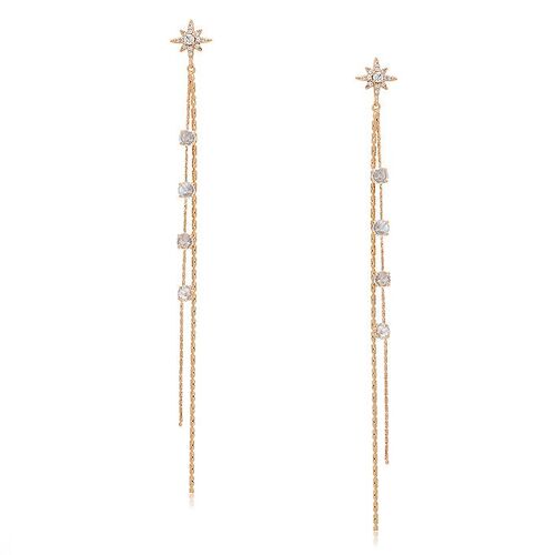 Long Earrings with Crystal Stars