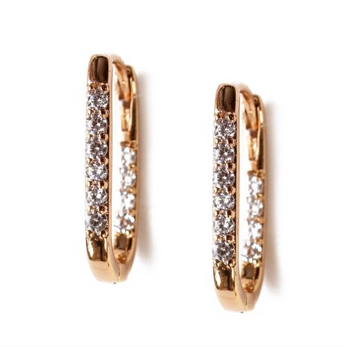 Diamond Hoop Earrings with Crystals
