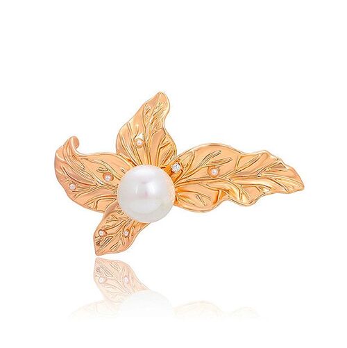 Brooch with Pearl Orchid