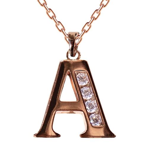Necklace with crystal letter - a