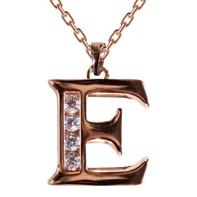 Necklace with crystal letter - e