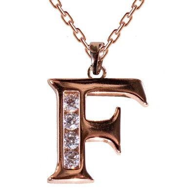 Necklace with crystal letter - F