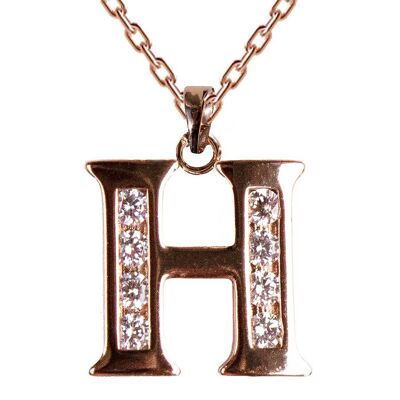 Halskette mit Kristallbuchstaben - H