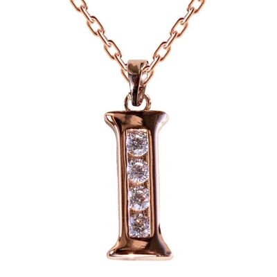 Collana con lettera in cristallo - i