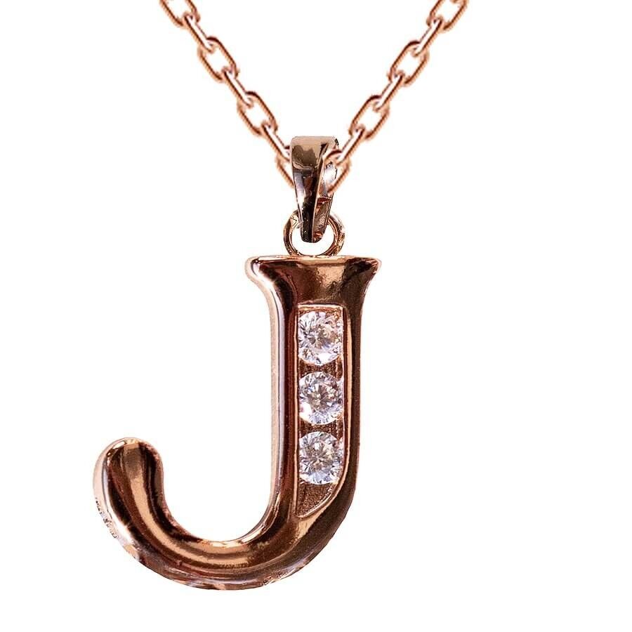 Collar con letra de cristal - j