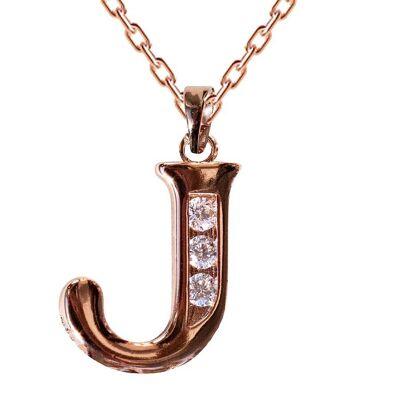 Necklace with crystal letter - j
