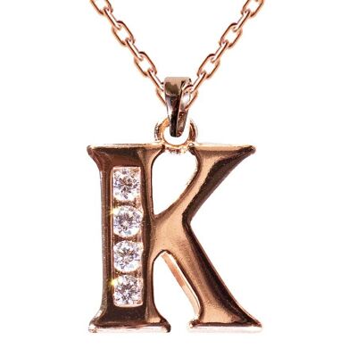 Necklace with crystal letter - k