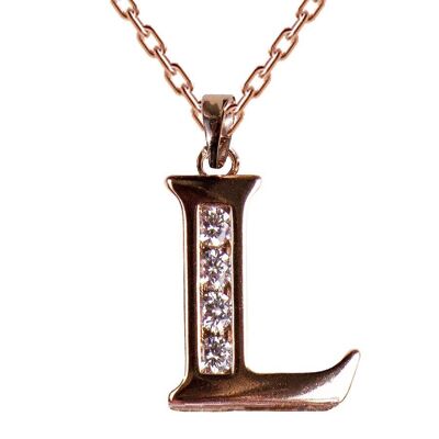 Necklace with crystal letter - l