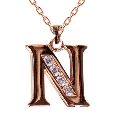 Necklace with crystal letter - n