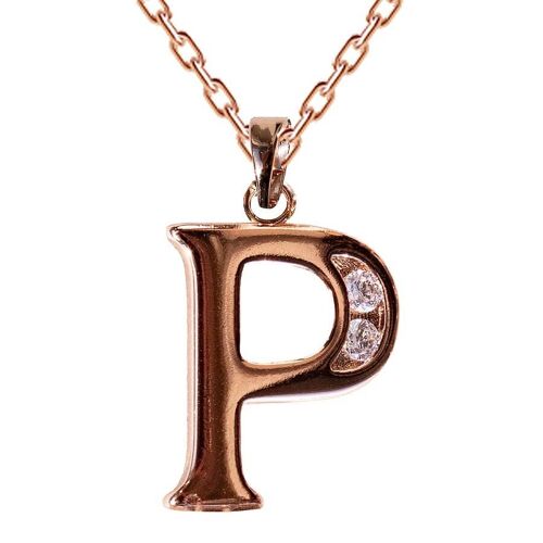 Necklace with crystal letter - P