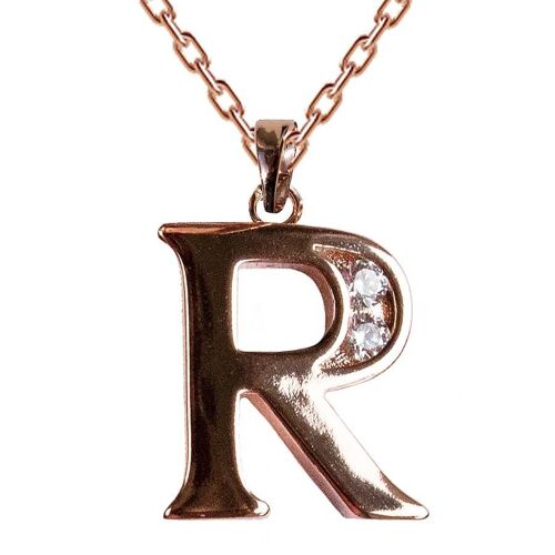 Necklace with crystal letter - r