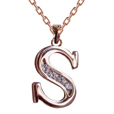 Necklace with crystal letter - s