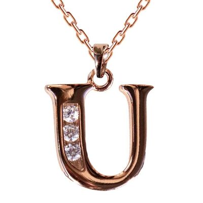 Necklace with crystal letter - u