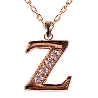 Necklace with crystal letter - z