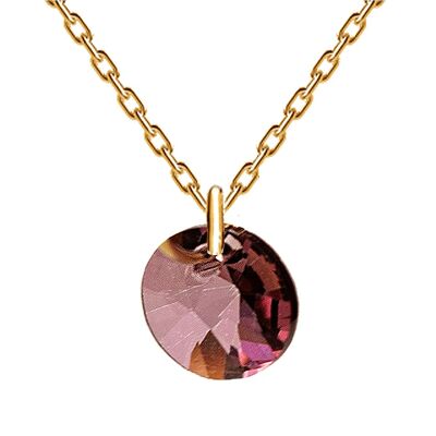 Necklace with a letter, 8mm crystal (gold only) - A, B, D, E, G, J, K, L, N, N, O, P, R, S, V, Z - Antique Pink