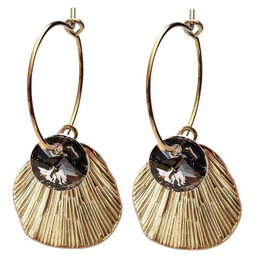 Shell earrings, 8mm crystal (only gold finish) - Silvernight
