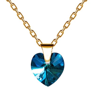 Collier avec coeur, cristal 10mm - or - bermuda