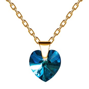 Collier avec coeur, cristal 10mm - or - bermuda 1