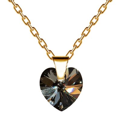 Necklace with heart, 10mm crystal - silver - Silvernight