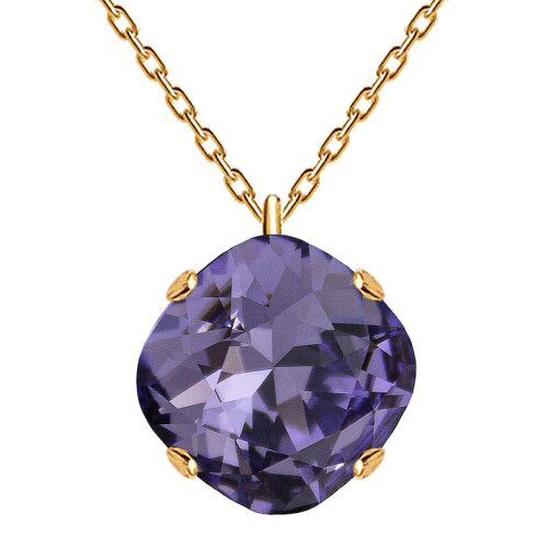 Classic Roman Necklace, 10mm Crystal (Gold Only Finishing) - Silver - Tanzanite