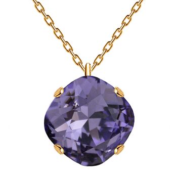 Collier romain classique, cristal de 10 mm (finition or uniquement) - Argent - Tanzanite 1