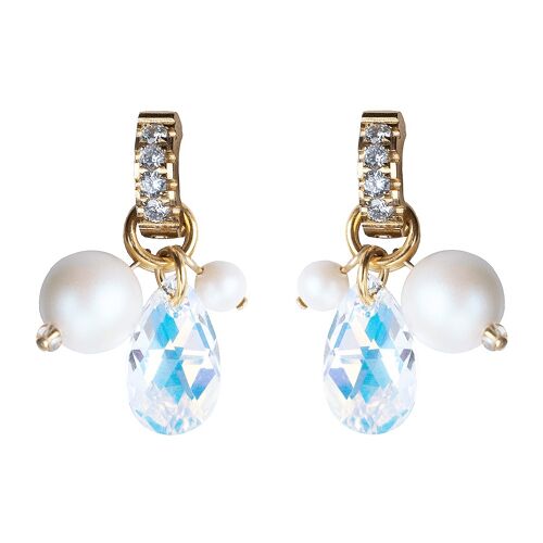 Earrings transformers four in one with crystal legs (gold finish only) - Aurore Boreale
