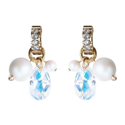 Earrings transformers four in one with crystal legs (gold finish only) - Aurore Boreale