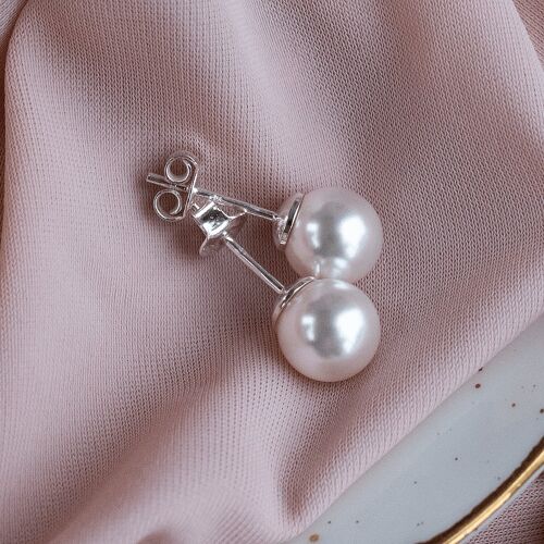 Classically silver pearl naglinsmars, 8mm pearl - White