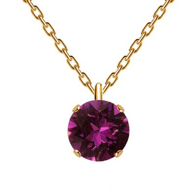 Classic Circle Halskette, 8 mm Kristall - Gold - Amethyst