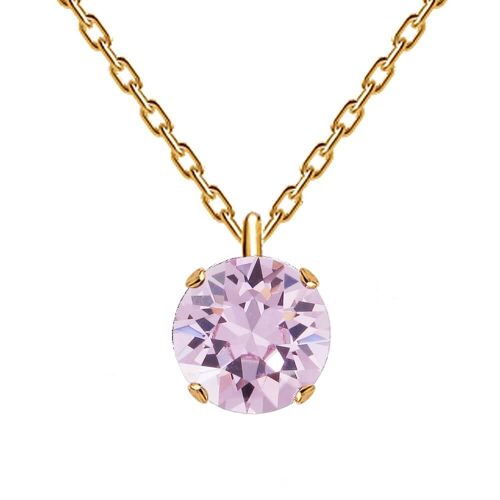 Classic Circle Necklace, 8mm Crystal - Gold - Light Amethyst