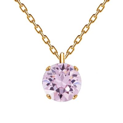 Classic Circle Halskette, 8 mm Kristall - Gold - Heller Amethyst