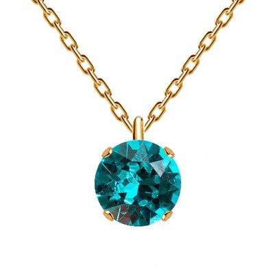 Collier Cercle Classique, Cristal 8mm - Or - Zircon Bleu