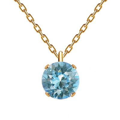 Collier Cercle Classique, Cristal 8mm - Or - Aigue-Marine