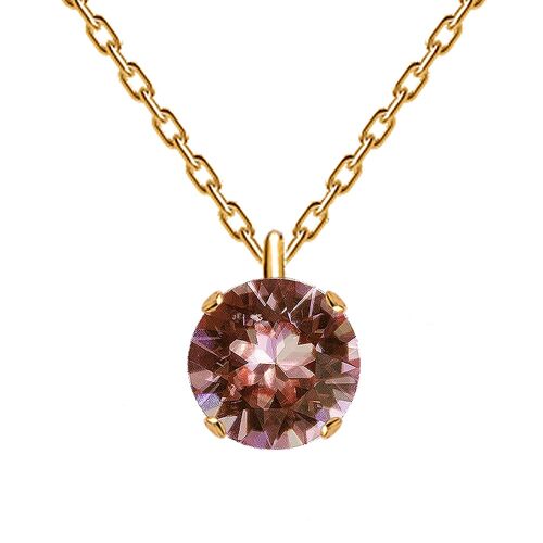 Classic Circle Necklace, 8mm Crystal - Gold - Blush Rose
