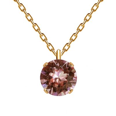 Collar de círculo clásico, cristal de 8 mm - Oro - Rosa rubor