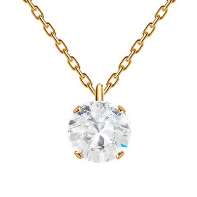 Classic Circle Necklace, 8mm Crystal - Gold - Crystal