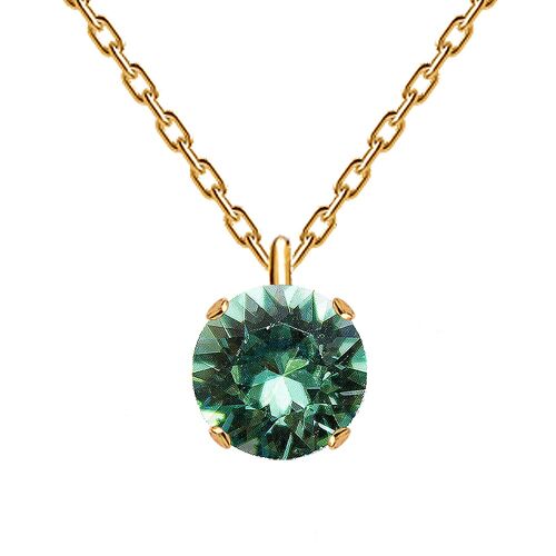 Classic Circle Necklace, 8mm Crystal - Gold - Erinite