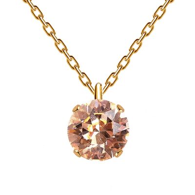 Classic Circle Necklace, 8mm Crystal - Gold - Light Peach