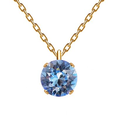 Collier Cercle Classique, Cristal 8mm - Or - Saphir Clair