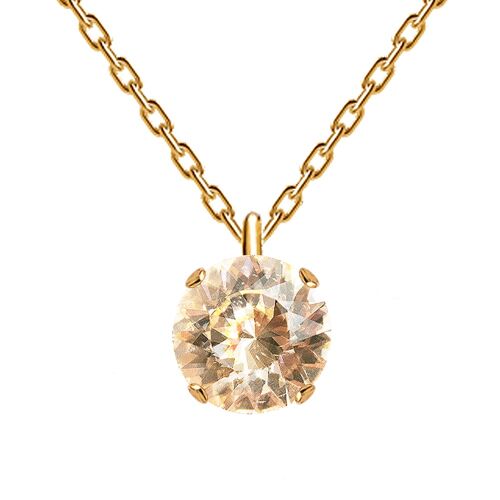 Classic Circle Necklace, 8mm Crystal - Gold - Golden Shadow