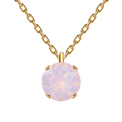 Classic Circle Necklace, 8mm Crystal - Gold - Rose Water Opal