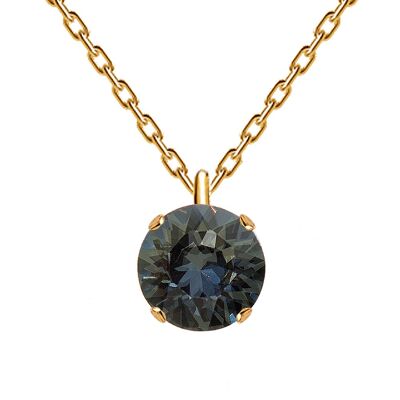 Collar de círculo clásico, cristal de 8 mm - oro - diamante negro