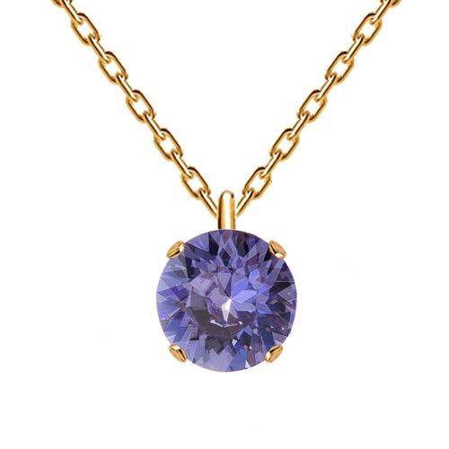 Classic circle necklace, 8mm crystal - gold - tanzanite
