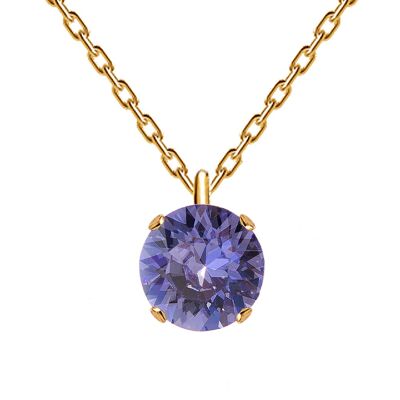 Classic circle necklace, 8mm crystal - gold - tanzanite