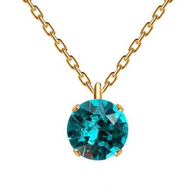 Classic Circle Necklace, 8mm Crystal - Silver - Blue Zircon