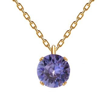 Collier cercle classique, cristal 8mm - argent - tanzanite 1