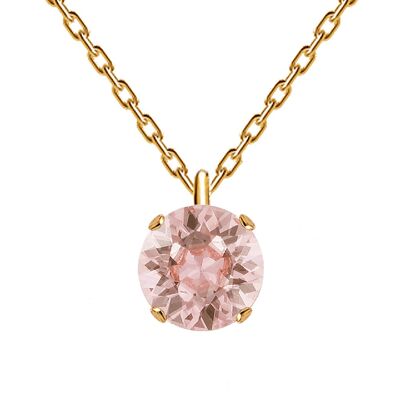 Collier cercle classique, cristal 8mm - argent - rose vintage