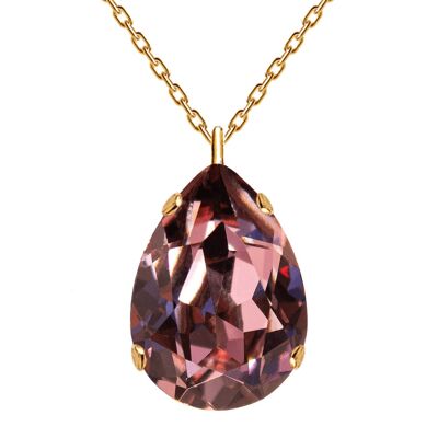 Classic drops of necklace, 14mm crystal (gold finish only) - Gold - Antique Pink